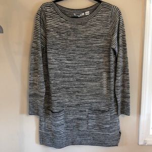 Grey and black sweater dress